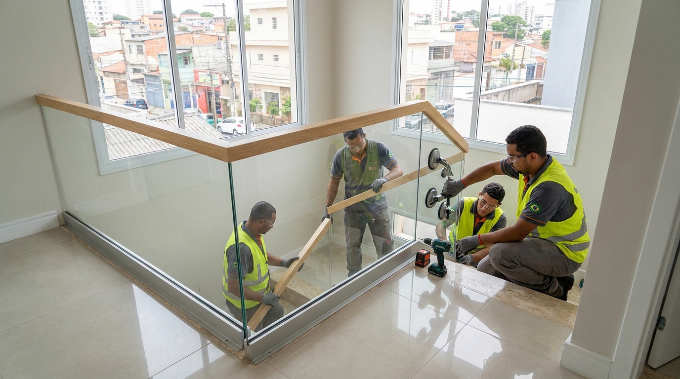 Guarda-corpo com tela em Canoas‑RS