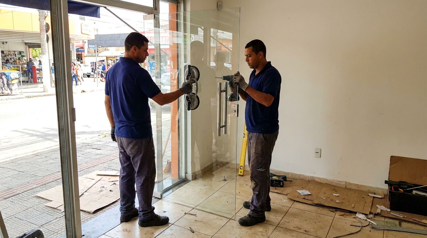 Manutenção de porta de alumínio em Ipatinga‑MG
