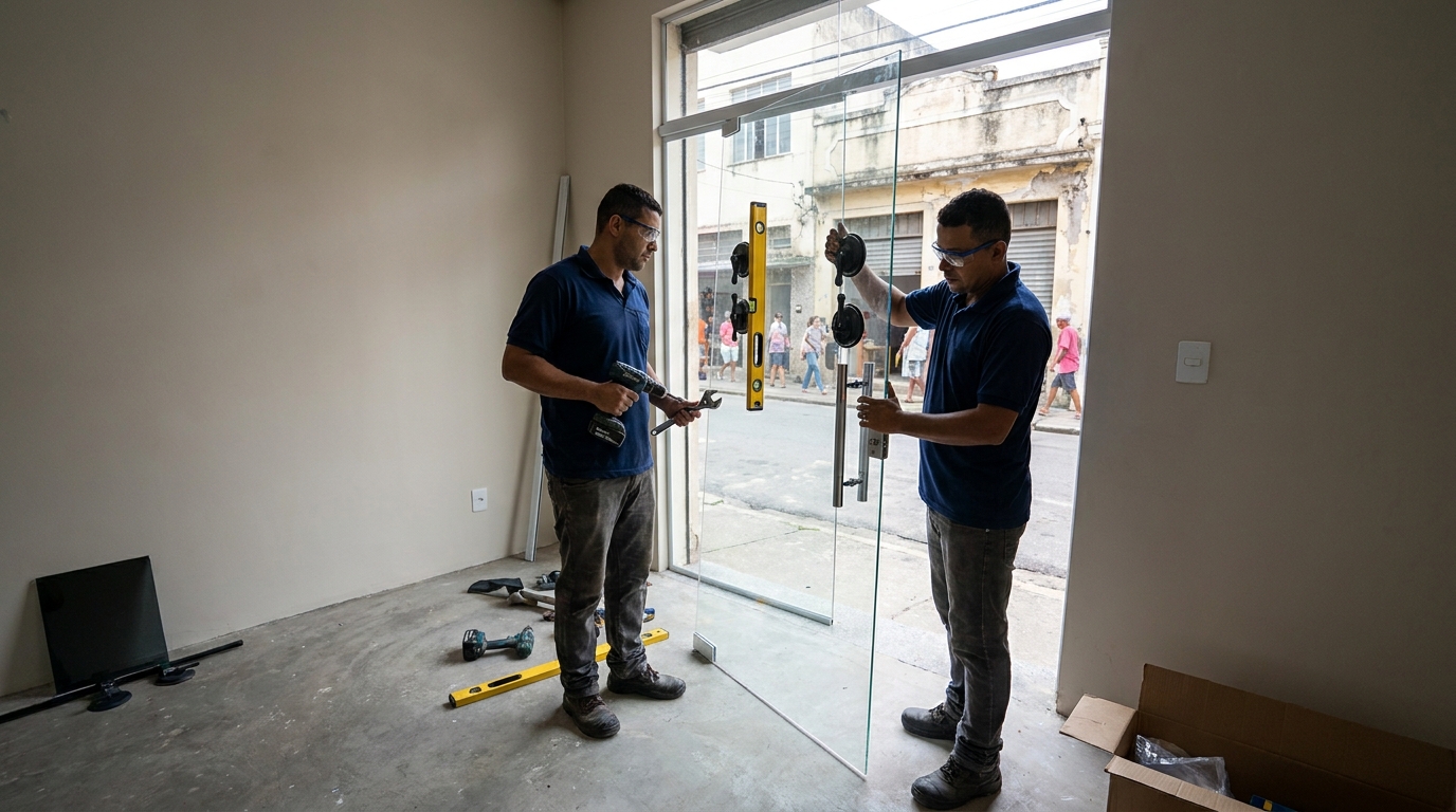 Porta balcão de alumínio em Macaé‑RJ
